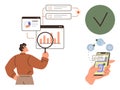 Analyzing Data Insights with Online Verification and Secure Code Authentication Process Royalty Free Stock Photo