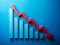 Analyzing Declining Business Performance A Visual Representation of Negative Growth Trends in a Downward Arrow Chart Royalty Free Stock Photo