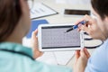 Analyzing electrocardiogram on a tablet Royalty Free Stock Photo