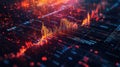 Analyzing financial market data with glowing digital charts Royalty Free Stock Photo