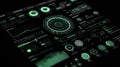 Analyzing futuristic user interface showing digital data dashboard Royalty Free Stock Photo