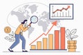 Analyzing global market trends with data visualization and growth metrics Royalty Free Stock Photo
