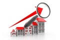 Analyzing the housing market graph Royalty Free Stock Photo