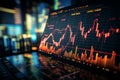 Analyzing stock market data through forex trading graph graphics