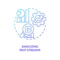 Analyzing streaming data blue gradient concept icon Royalty Free Stock Photo