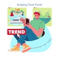 Analyzing Travel Trends on Mobile Royalty Free Stock Photo