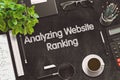 Analyzing Website Ranking on Black Chalkboard. 3D Rendering.