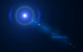 Anamorphic blue lens flare isolated on black Royalty Free Stock Photo