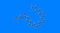 Anandamide molecular structure isolated on blue