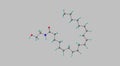 Anandamide molecular structure isolated on grey