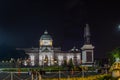 Royal Plaza,Dusit Palace and Sanam Suea Pa,Bangkok,Thailand on November13,2017:Night scene of Equestrian Statue of King Chulalongk