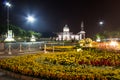 Royal Plaza,Dusit Palace and Sanam Suea Pa,Bangkok,Thailand on November13,2017:Night scene of Equestrian Statue of King Chulalongk