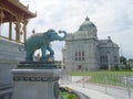 Anantasamakom Throne and Ruen Yod Barom Mungkalanusaranee pavilion under bright blue sky