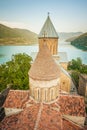 Ananuri ancient church castle in Georgia. Summer evening. Royalty Free Stock Photo