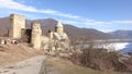 Ananuri Castle church complex ancient architecture in Georgia.