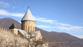 Ananuri Castle church complex ancient architecture in Georgia. Royalty Free Stock Photo