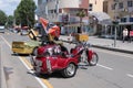 Anapa city. Old motorbike model on the street