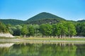 Morning landscape of the Lake Sukko near Anapa in summer