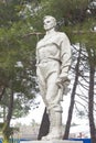 Monument to Yuri Alekseevich Gagarin on Pioneer Avenue in the vi