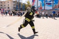 Anapa, Russia - April 27, 2019: Anapa fire-technical exhibition at the Theater Square in Anapa, dedicated to the 370th anniversary