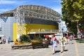 Anapa, Russia, July, 14, 2018. People walking near Summer stage in Anapa city