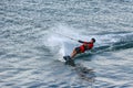 Anapa, Russia. Man snowboarding in the water skiing marine Park in Anapa Royalty Free Stock Photo