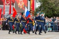 Anapa, Russia - May 9, 2019: Representatives of the landing troops at the May 9 Victory Day parade in Anapa Russia Royalty Free Stock Photo