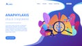 Anaphylaxis concept landing page.