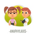 Anaphylaxis medical concept. Vector illustration.