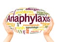 Anaphylaxis word cloud hand sphere concept Royalty Free Stock Photo