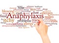 Anaphylaxis word cloud hand writing concept