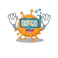 Anaplasma mascot design swims with diving glasses