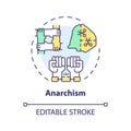 Anarchism political movement multi color concept icon