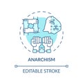 Anarchism political movement soft blue concept icon