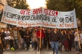 Anarchist protesters near Athens University