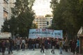 Anarchist protesters near Athens University, which has been occupied by protesters