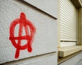 Anarchy graffiti on wall