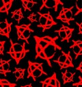 Anarchy sign pattern seamless. Punk symbol background