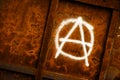 Anarchy symbol graffiti