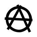 Anarchy symbol isolated on white background