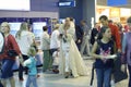 Anastasia Volochkova at the airport when boarding the plane