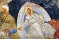 Detail of the Anastasis fresco in the Church of the Holy Saviour in Chora, Kariye Camii in Istanbul,Turkey Royalty Free Stock Photo