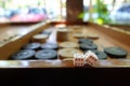 Eastern Traditional Strategy Game Backgammon and Dices Royalty Free Stock Photo