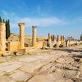 anatolia pamukkale old construction in asia turkey the colum