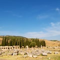 anatolia pamukkale old construction in asia turkey the colum