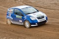 Anatoliy Kosarev drives a blue Citroen car