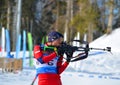 Anatoly Oskin competes in IBU Regional Cup Royalty Free Stock Photo