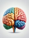 Anatomical Brain Illustration with Color-Coded Sections Royalty Free Stock Photo