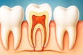 Anatomical cross section of human tooth structure and root canal Royalty Free Stock Photo