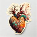 Anatomical heart fanatsy cartoon Royalty Free Stock Photo